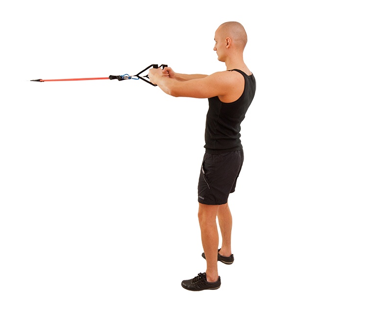 Упражнения с эспандером для похудения плеч